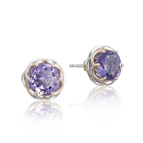 Tacori Lilac Blossoms Crescent Crown Stud Earrings SE105P01