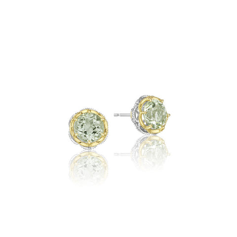 Tacori Color Medley Crescent Crown Prasiolite Stud Earrings SE105Y12