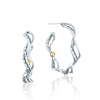Tacori Crescent Cove Wave Silver Hoop Earrings SE239
