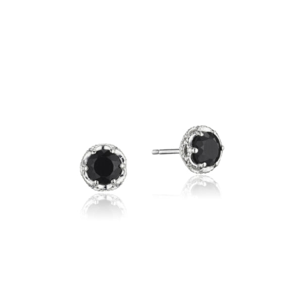 Tacori Petite Crescent Crown Black Onyx Studs SE24019