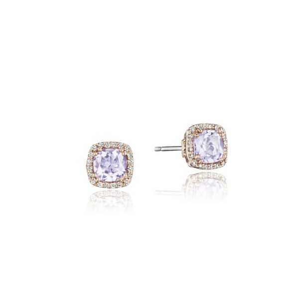 Tacori Petite Pavé Frame Earrings featuring Rose Amethyst SE244P13