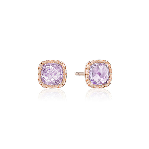 Tacori Petite Cushion Bloom Earrings with Rose Amethyst SE25613FP