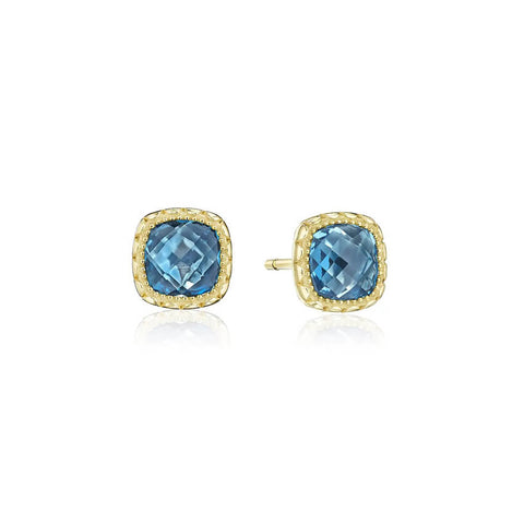 Tacori Petite Cushion Bloom Earrings with Sky Blue Topaz SE25633FY