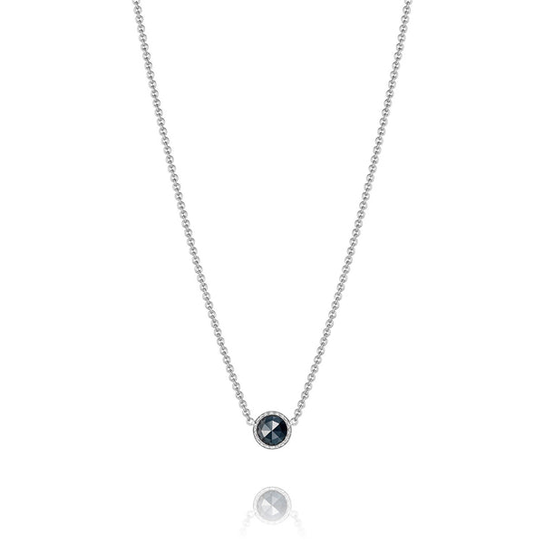Tacori Petite Floating Bezel Black Onyx Silver Necklace SN15419