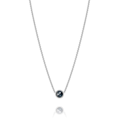 Tacori Petite Floating Bezel Black Onyx Silver Necklace SN15419