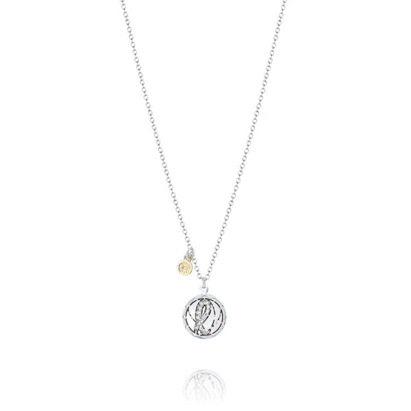 Tacori Love Letters Pave Monogram "L" Initial Sandblast Pendant SN197LSB