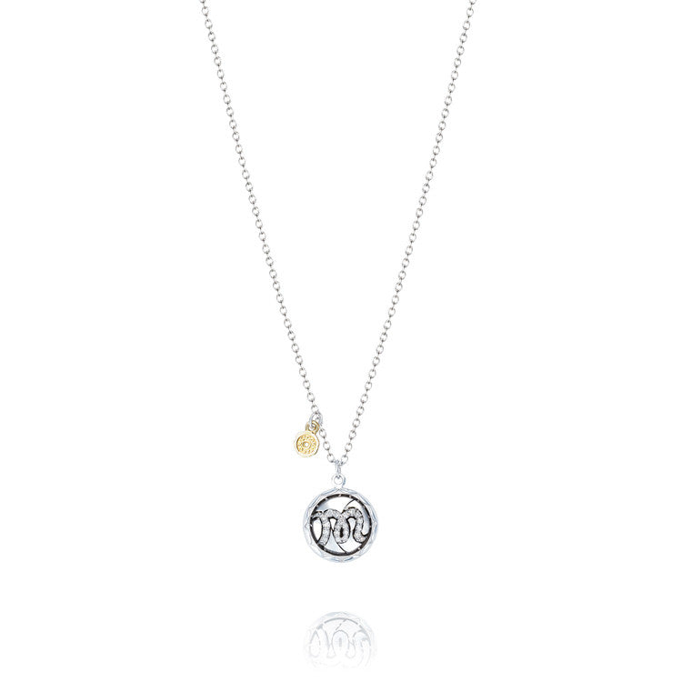 Gold Lock Necklace with Initial Letter Zircon, G