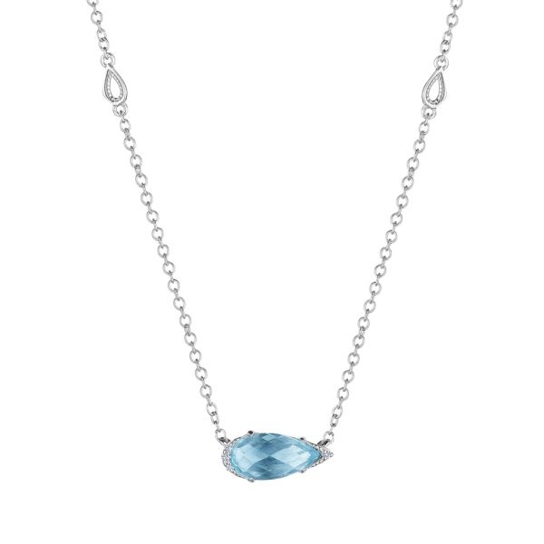 Tacori Solitaire Pear-Shaped Gem Necklace with Sky Blue Topaz SN23502