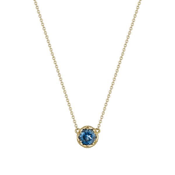 Tacori Petite Crescent Station Necklace featuring London Blue Topaz SN23733FY