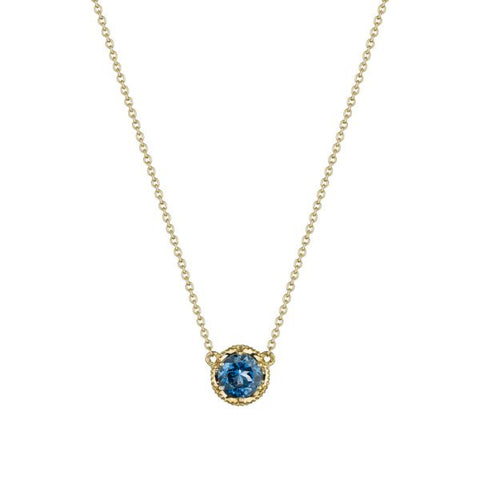 Tacori Petite Crescent Station Necklace featuring London Blue Topaz SN23733FY