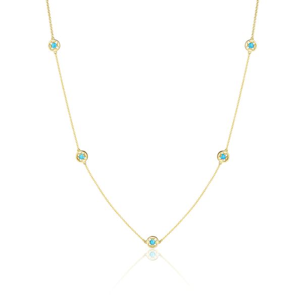 Tacori 5-Station Petite Turquoise Gemstone Necklace SN24248FY