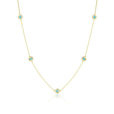 Tacori 5-Station Petite Turquoise Gemstone Necklace SN24248FY