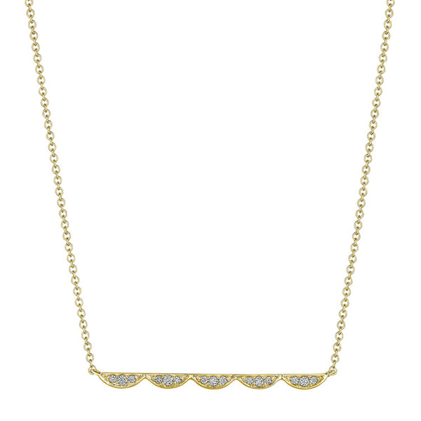 Tacori Crescent Bar 14K Yellow Gold Diamond Necklace SN249FY