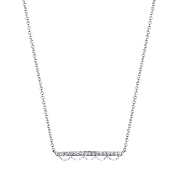 Tacori Crescent Bar 14K White Gold Diamond Necklace SN250FW