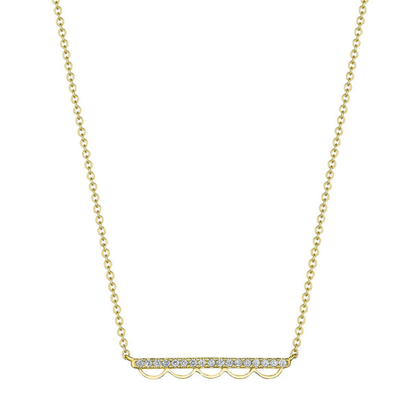 Tacori Crescent Bar 14K Yellow Gold Diamond Necklace SN250FY