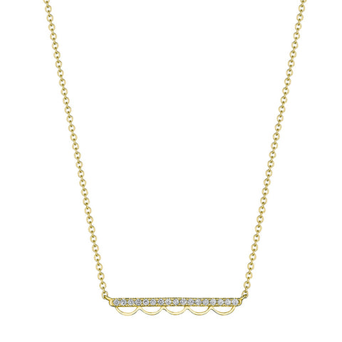 Tacori Crescent Bar 14K Yellow Gold Diamond Necklace SN250FY