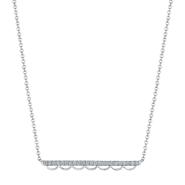 Tacori 14K White Gold Crescent Bar Diamond Necklace SN251FW