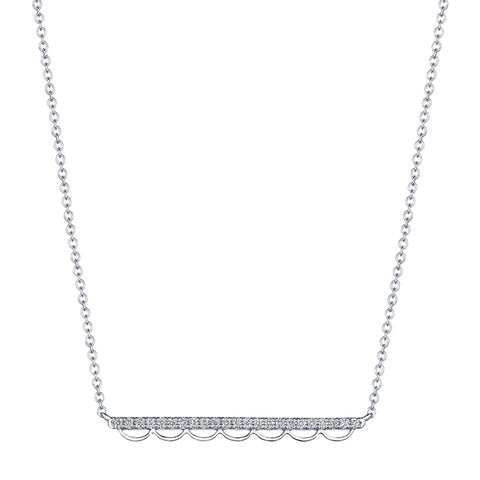 Tacori 14K White Gold Crescent Bar Diamond Necklace SN251FW