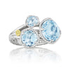 Tacori Island Rains Budding Brilliance 3 Stone Sky Blue Topaz Ring SR13702