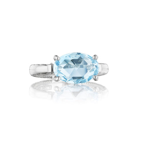 Tacori Island Rains East-West Oval Sky Blue Topaz Ring SR13902