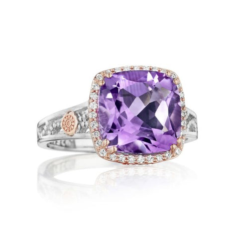 Tacori Petite Pavé Crescent Ceiling Ring featuring Amethyst SR226P01