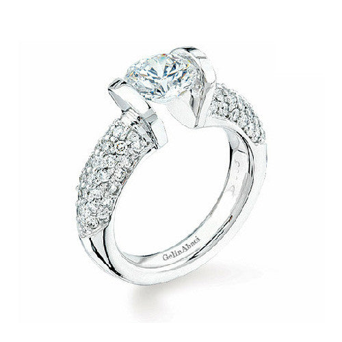 Gelin Abaci 14K White Gold Diamond Engagement Ring TR-142