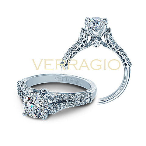 Verragio Classic 14K White Gold Round Center Engagement Ring V-910-R7