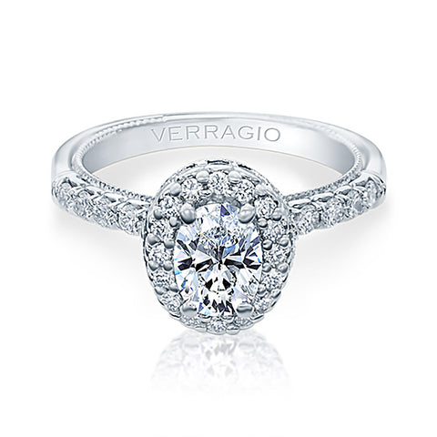 Verragio 14K White Gold Oval Center Engagement Ring Renaissance-944OV