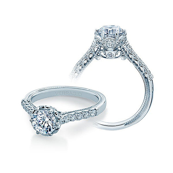 Verragio Renaissance 14K White Gold Diamond Engagement Ring V-945-CU6.5