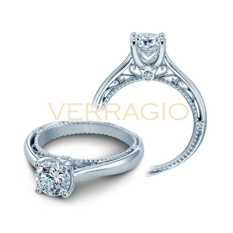 Verragio 18K White Gold Solitaire Engagement Ring VENETIAN-5047R