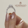Verragio 18K White Gold Twisted Shank Petal-like Center Diamond Engagement Ring VENETIAN-5051R