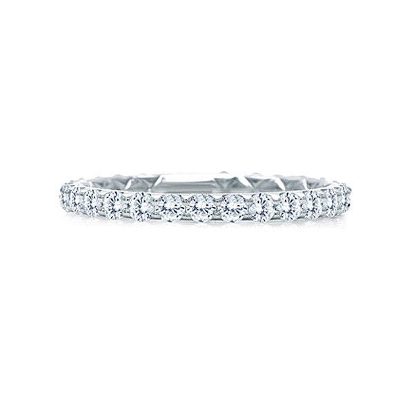 A.JAFFE 18K White Gold Delicate Quilted Anniversary Band WR1025Q/34
