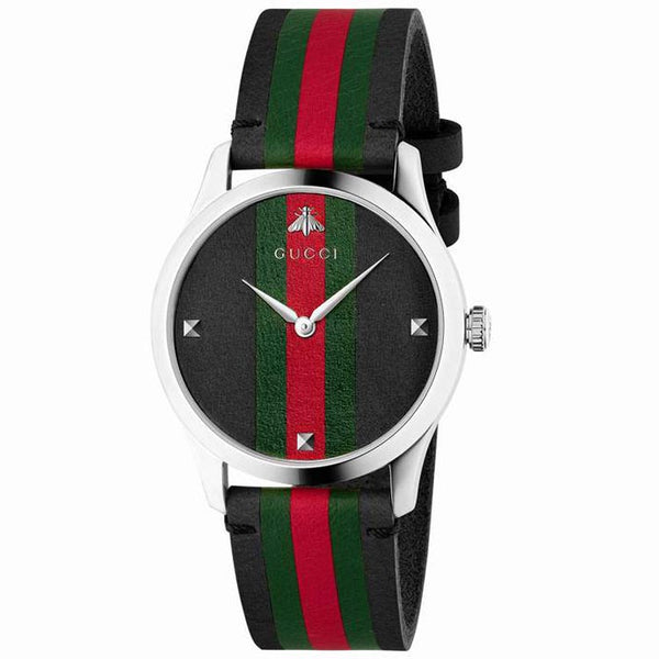 Gucci G-Timeless 38mm Black, Green, & Red Striped Men's Watch YA1264079