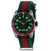 Gucci Dive 40mm Green Dial Polyester Web Strap Watch YA136339