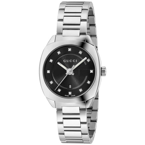 Gucci GG2570 29mm Black Dial Stainless Steel Bracelet Women's Watch YA142503